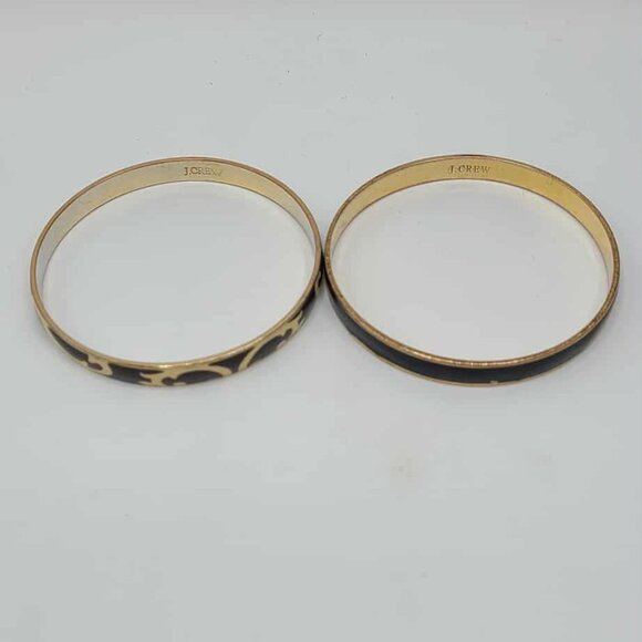 J Crew 2 Thin Black Enamel Bangles - Picture 8 of 9